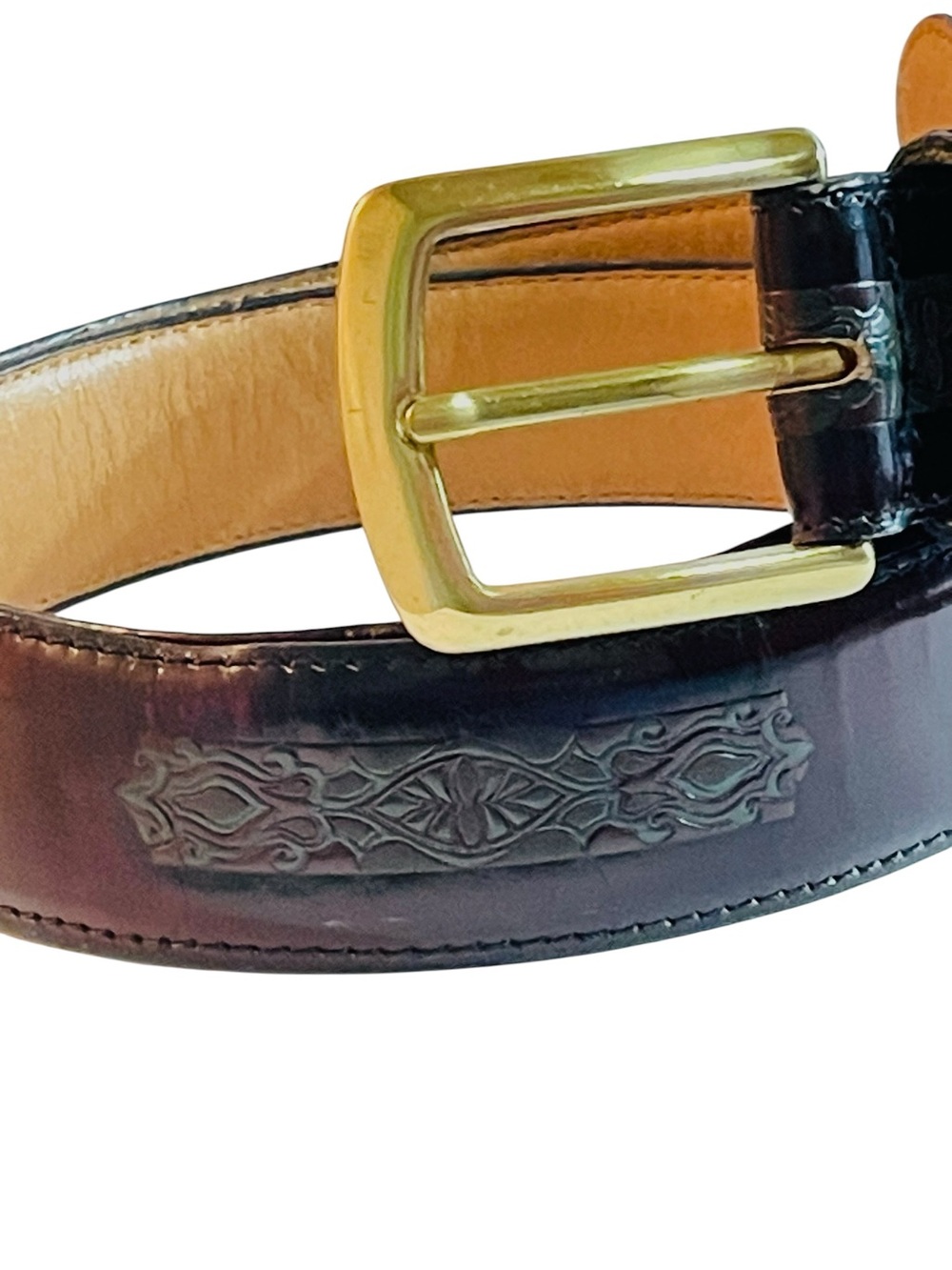 BENCH CRAFT Belt Boston Burgundy Oxblood Leather Size 36